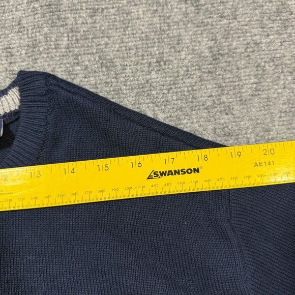 Vtg Chaps American Flag Sweater Mens XXL Blue Crewneck Patriotic USA - Picture 7 of 11